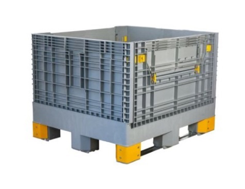 Caixa Pallet Dobrável Cinza