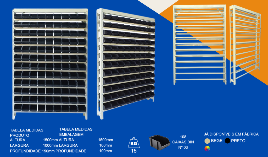 Estante 108/3 (108 Gavetas Bin Nº 03)