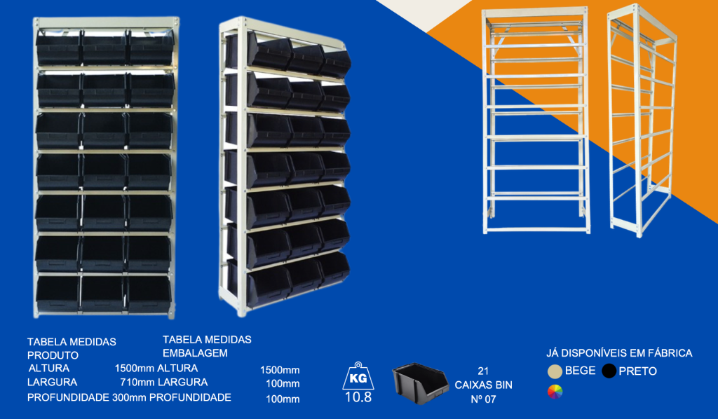 Estante 21/7 (21 Gavetas Bin Nº 07)