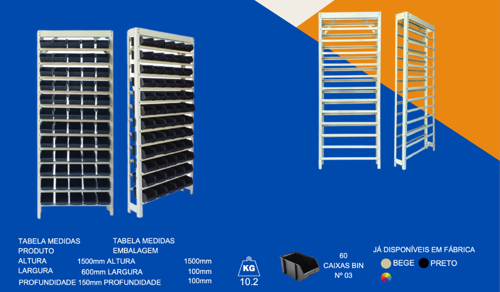 Estante 60/3 (60 Gavetas Bin Nº 03)